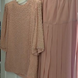 Women’s 2 piece beaded pleated skirt set